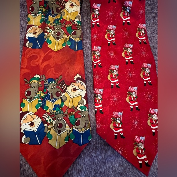 2 Red Christmas Ties - Picture 1 of 8